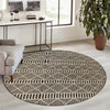 Seaside Lattice Collection Area Rug -  Glade Round Black  lifestyle 194