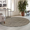 Seaside Lattice Collection Area Rug -  Glade Round Black  lifestyle 205