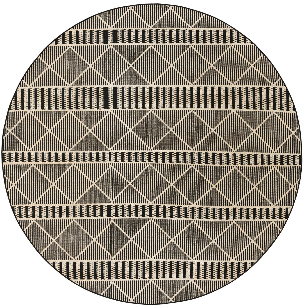 Savannah Pergola Collection Area Rug -  Glade Round Black  lifestyle 124
