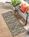 Seaside Lattice Collection Area Rug -  Glade Runner Black  lifestyle 89