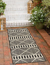 Seaside Lattice Collection Area Rug -  Glade Runner Black  lifestyle 126