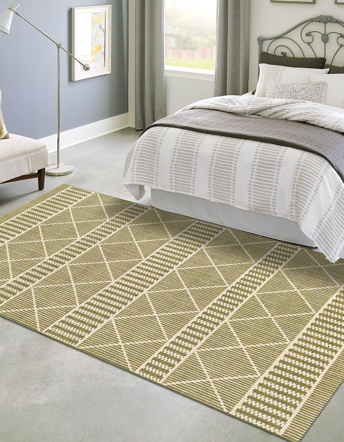Seaside Lattice Collection Area Rug -  Glade Rectangle Green  lifestyle 25
