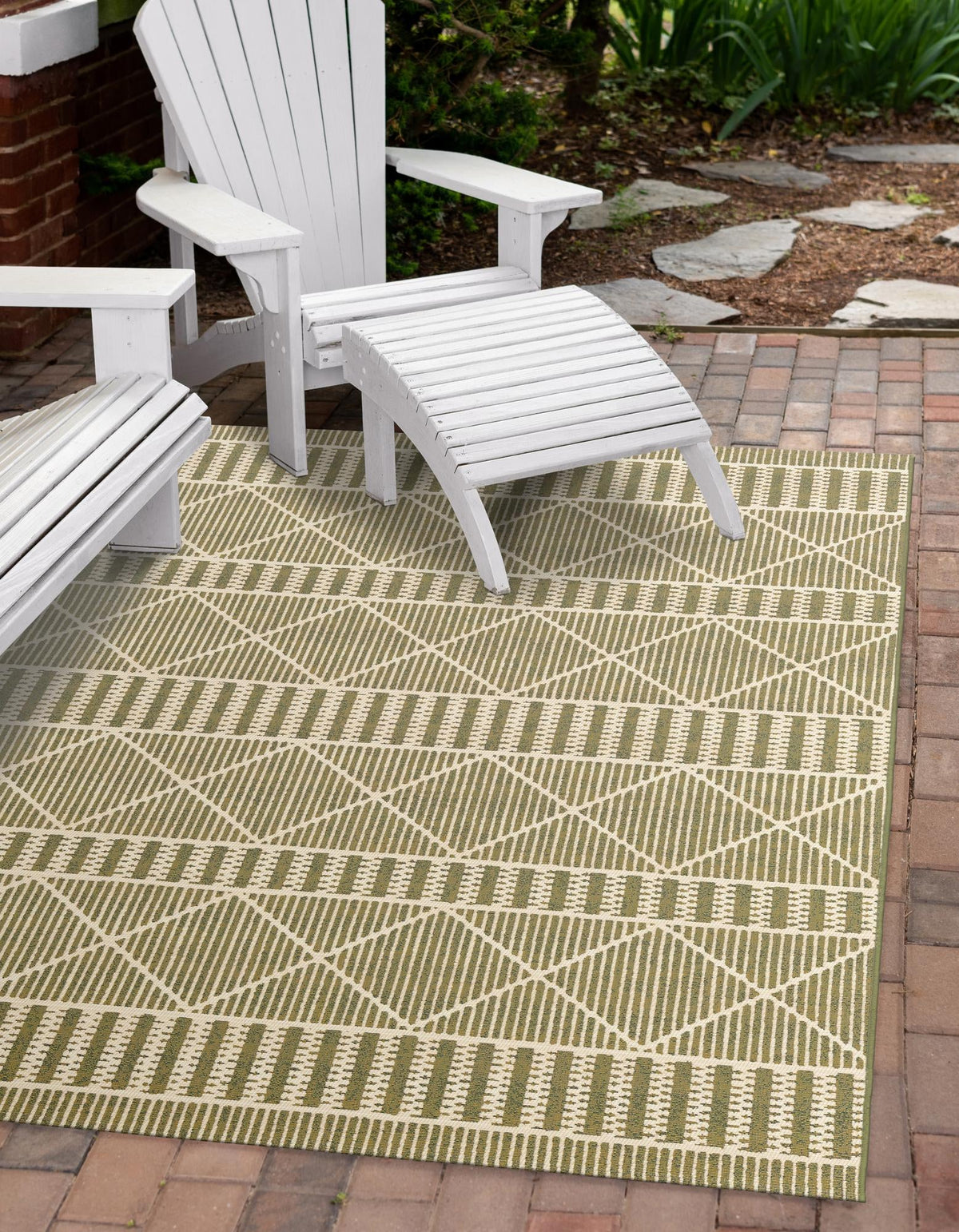 Seaside Lattice Collection Area Rug -  Glade Rectangle Green  lifestyle 29