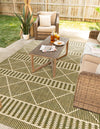 Seaside Lattice Collection Area Rug -  Glade Rectangle Green  lifestyle 37