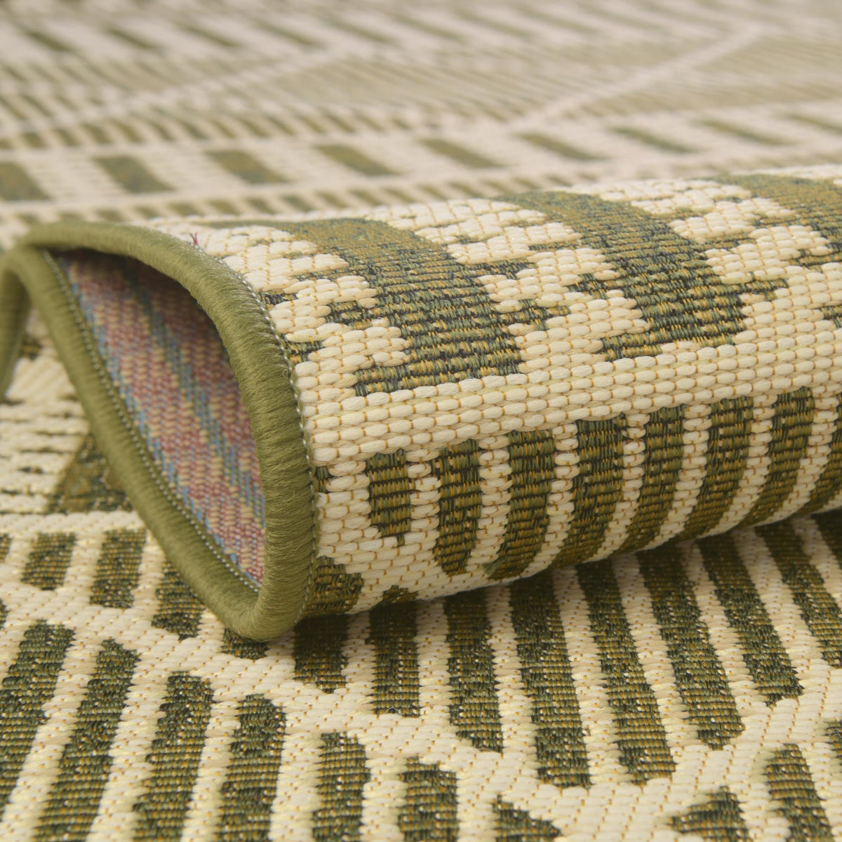 Seaside Lattice Collection Area Rug -  Glade Rectangle Green  lifestyle 49