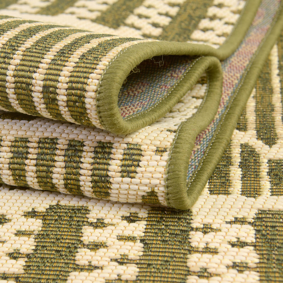 Seaside Lattice Collection Area Rug -  Glade Rectangle Green  lifestyle 73