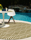Seaside Lattice Collection Area Rug -  Glade Round Green  lifestyle 111