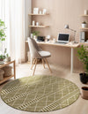 Seaside Lattice Collection Area Rug -  Glade Round Green  lifestyle 119