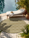Seaside Lattice Collection Area Rug -  Glade Round Green  lifestyle 159