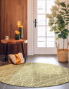 Seaside Lattice Collection Area Rug -  Glade Round Green  lifestyle 167