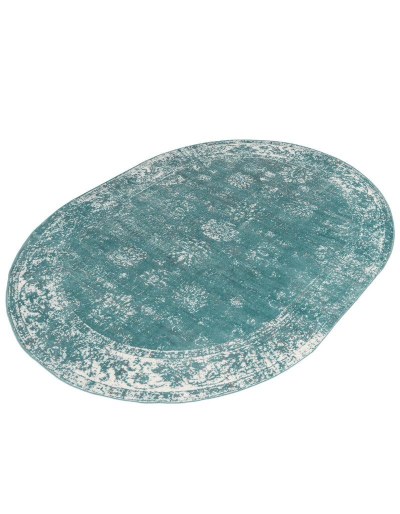 Riviera Elegance Collection Area Rug - Antibes (Turquoise) Oval Turquoise  lifestyle 40