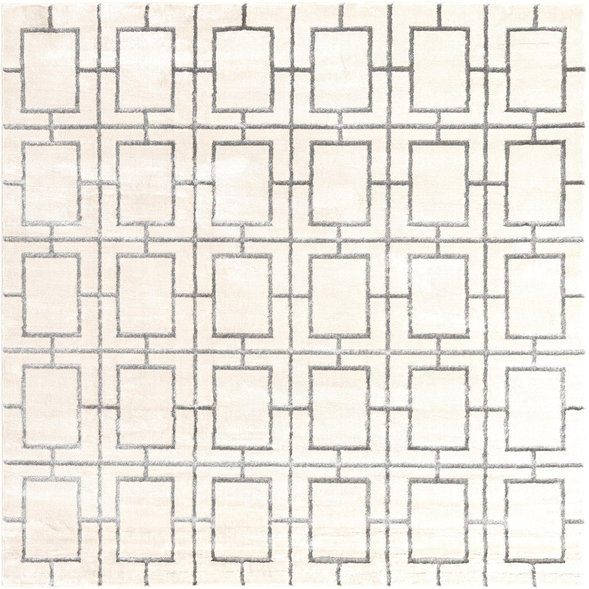 Hollywood Luxe Collection Area Rug -  Beverly Square White and Silver  lifestyle 64