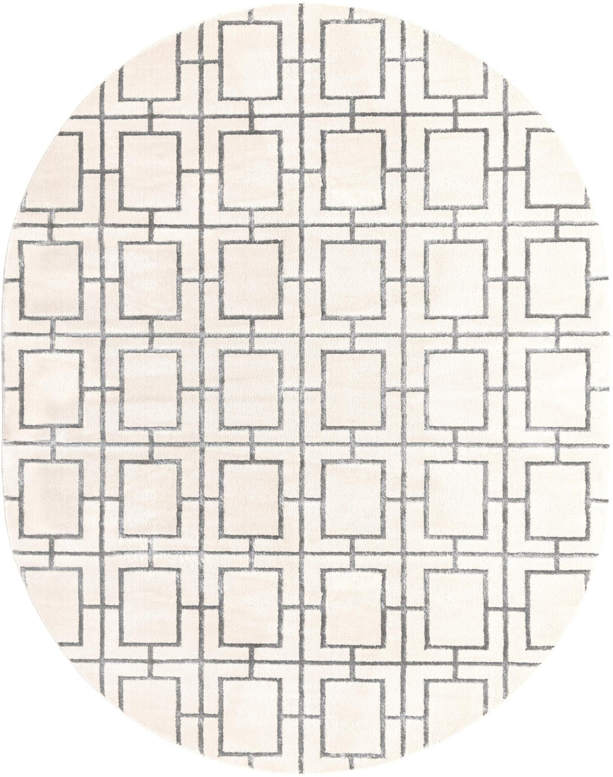 Hollywood Luxe Collection Area Rug -  Beverly Oval White and Silver  lifestyle 61