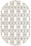 Hollywood Luxe Collection Area Rug -  Beverly (White Silver) Oval White Silver  lifestyle 37