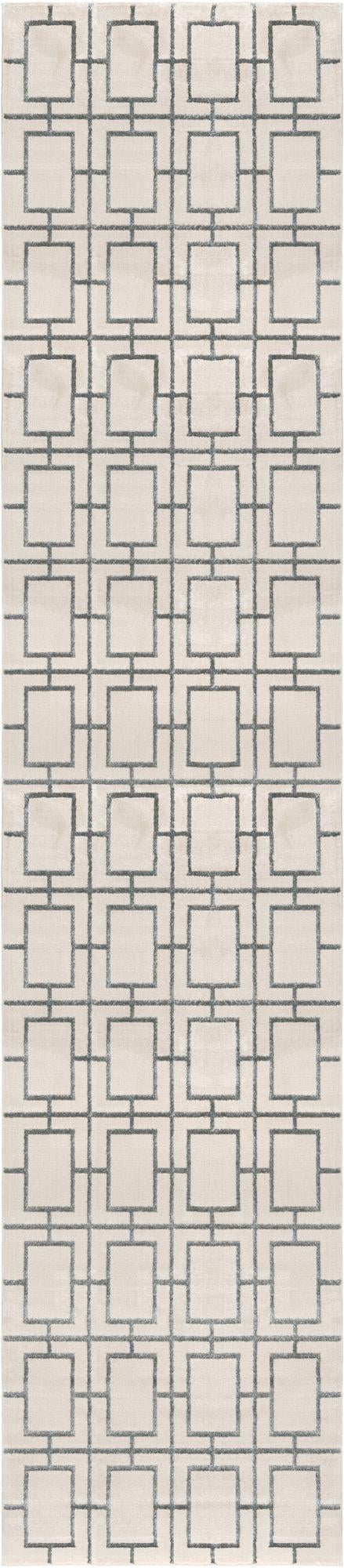 Hollywood Luxe Collection Area Rug -  Beverly (White Silver) Runner White Silver  lifestyle 38