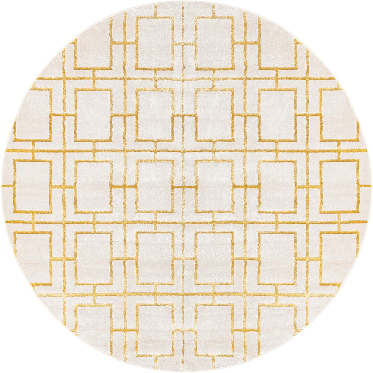 Hollywood Luxe Collection Area Rug -  Beverly (White Gold) Round White Gold  lifestyle 15