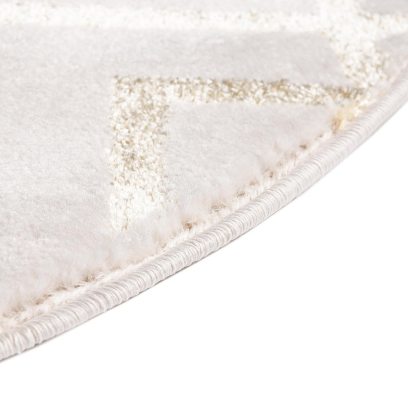 Hollywood Luxe Collection Area Rug -  Beverly (White Gold) Round White Gold  lifestyle 44