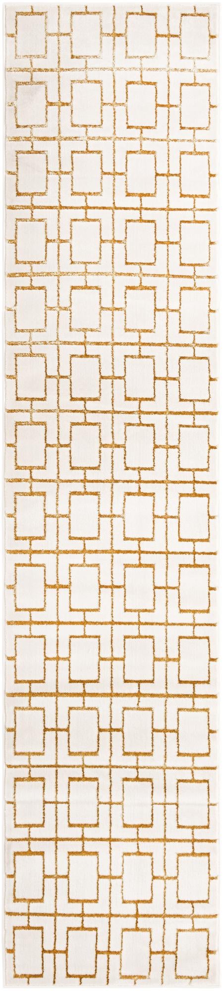 Hollywood Luxe Collection Area Rug -  Beverly (White Gold) Runner White and Gold  lifestyle 39