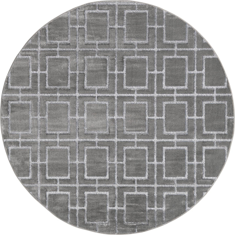 Hollywood Luxe Collection Area Rug -  Beverly (Gray Silver) Round Gray Silver  lifestyle 17
