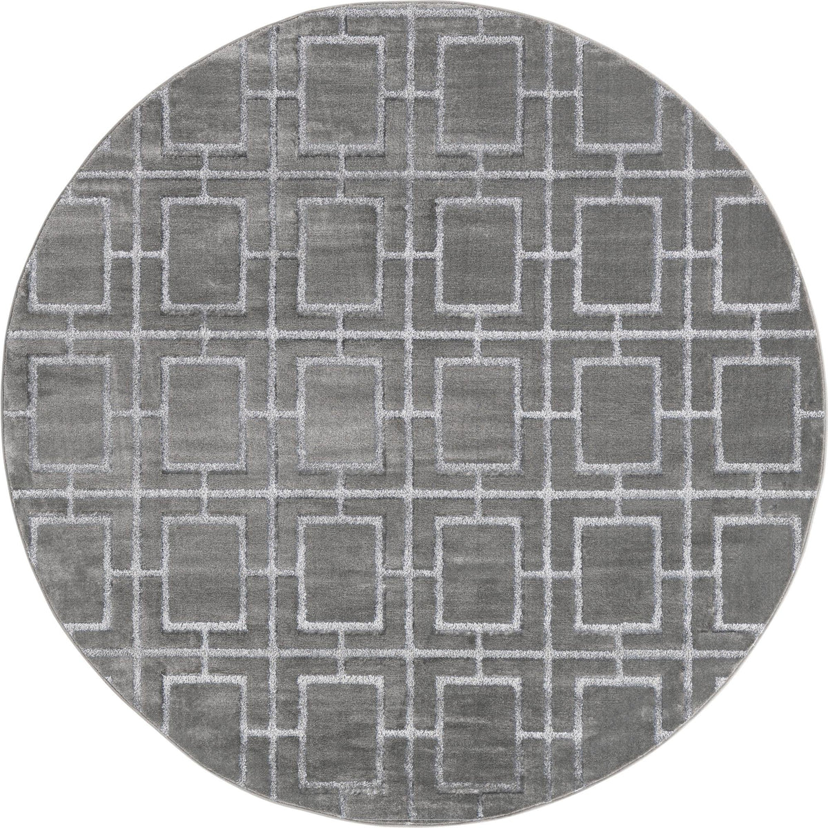 Hollywood Luxe Collection Area Rug -  Beverly Round Gray Silver  lifestyle 46