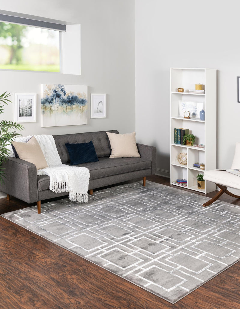 Hollywood Luxe Collection Area Rug -  Beverly (Gray Silver) Square Gray Silver  lifestyle 26