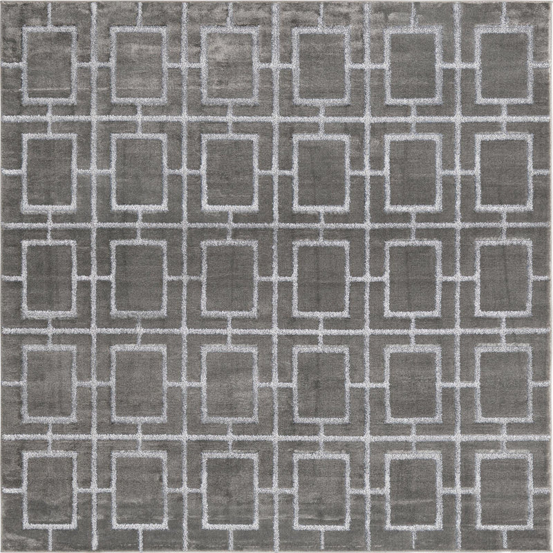 Hollywood Luxe Collection Area Rug -  Beverly (Gray Silver) Square Gray Silver  lifestyle 18