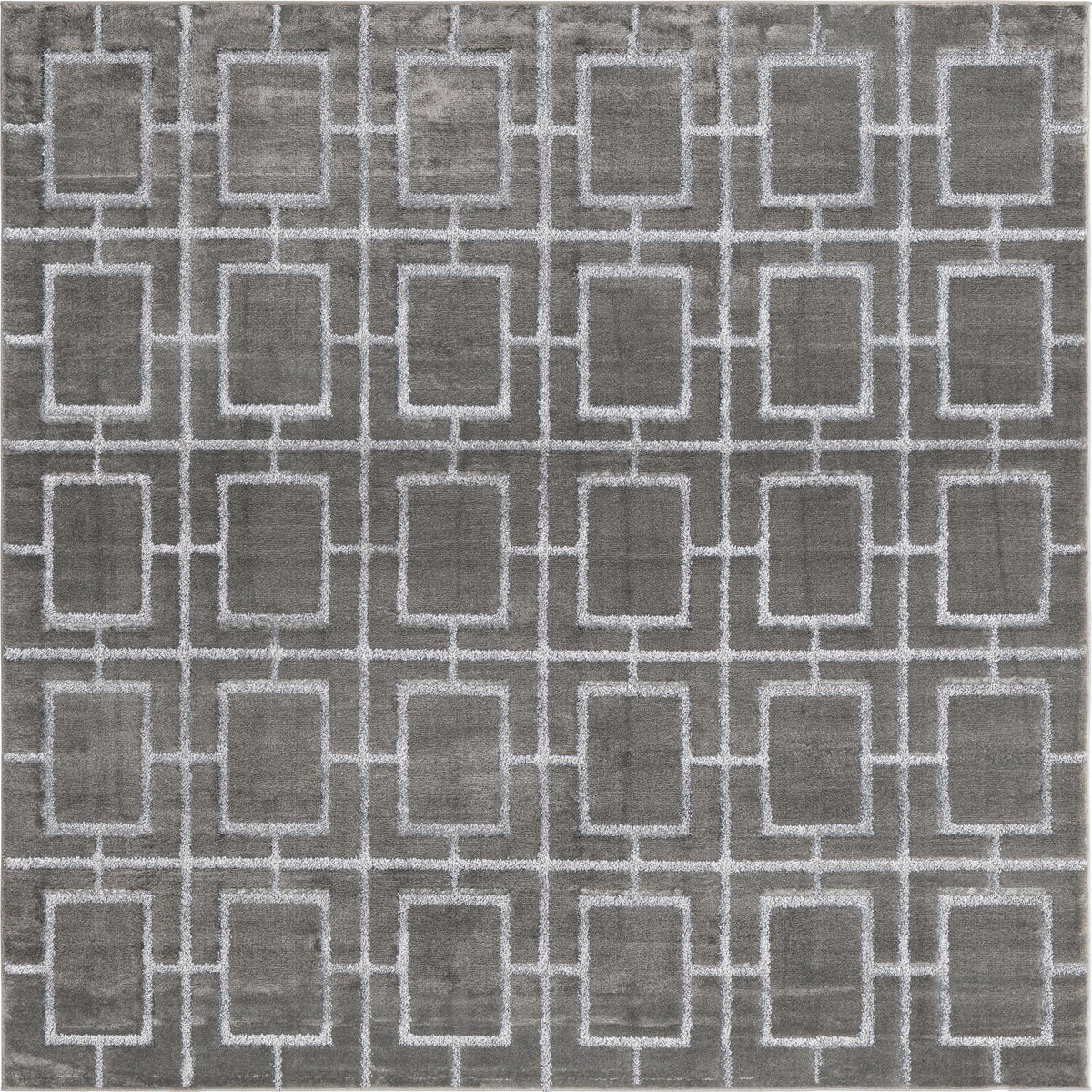 Hollywood Luxe Collection Area Rug -  Beverly Square Gray Silver  lifestyle 48