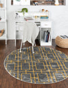 Hollywood Luxe Collection Area Rug -  Beverly (Gray Gold) Round Gray Gold  lifestyle 19