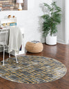 Hollywood Luxe Collection Area Rug -  Beverly (Gray Gold) Round Gray Gold  lifestyle 22
