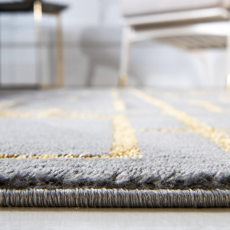 Hollywood Luxe Collection Area Rug -  Beverly (Gray Gold) Round Gray Gold  lifestyle 38