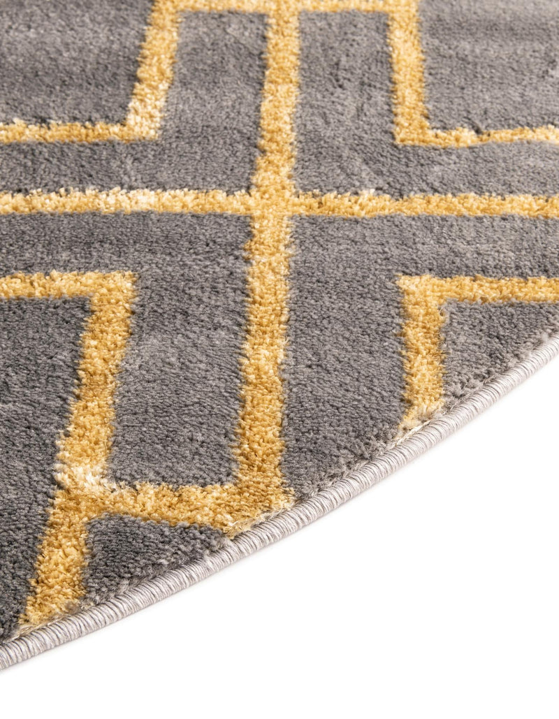 Hollywood Luxe Collection Area Rug -  Beverly (Gray Gold) Round Gray Gold  lifestyle 39