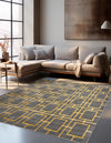 Hollywood Luxe Collection Area Rug -  Beverly (Gray Gold) Square Gray Gold  lifestyle 20