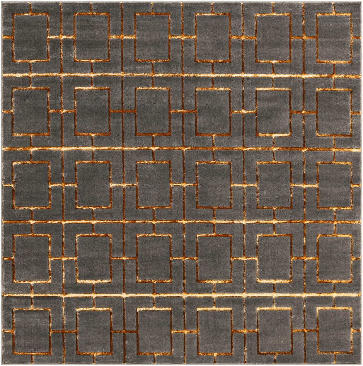 Hollywood Luxe Collection Area Rug -  Beverly Square Gray and Gold  lifestyle 52