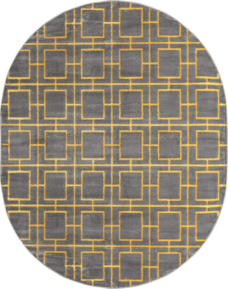 Hollywood Luxe Collection Area Rug -  Beverly (Gray Gold) Oval Gray Gold  lifestyle 17