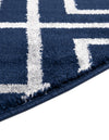 Hollywood Luxe Collection Area Rug -  Beverly (Navy Blue Silver) Round Navy Blue Silver  lifestyle 46