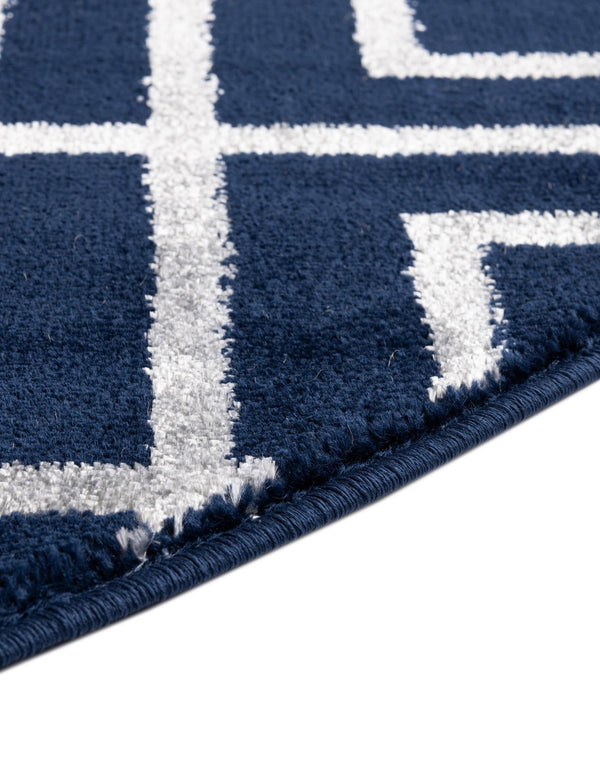 Hollywood Luxe Collection Area Rug -  Beverly (Navy Blue Silver) Round Navy Blue Silver  lifestyle 46