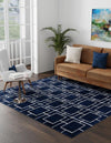 Hollywood Luxe Collection Area Rug -  Beverly (Navy Blue Silver) Square Navy Blue Silver  lifestyle 26
