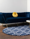 Hollywood Luxe Collection Area Rug -  Beverly (Navy Blue Silver) Oval Navy Blue Silver  lifestyle 27
