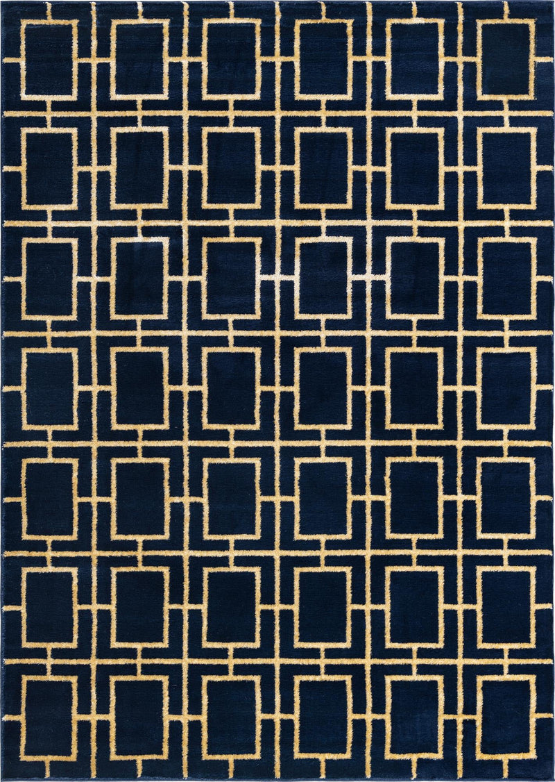 Hollywood Luxe Collection Area Rug -  Beverly (Navy Blue Gold) Rectangle Navy Blue Gold  lifestyle 2