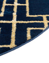 Hollywood Luxe Collection Area Rug -  Beverly (Navy Blue Gold) Round Navy Blue Gold  lifestyle 34