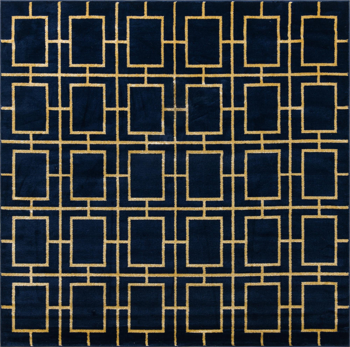 Hollywood Luxe Collection Area Rug -  Beverly Square Navy Blue and Gold  lifestyle 56