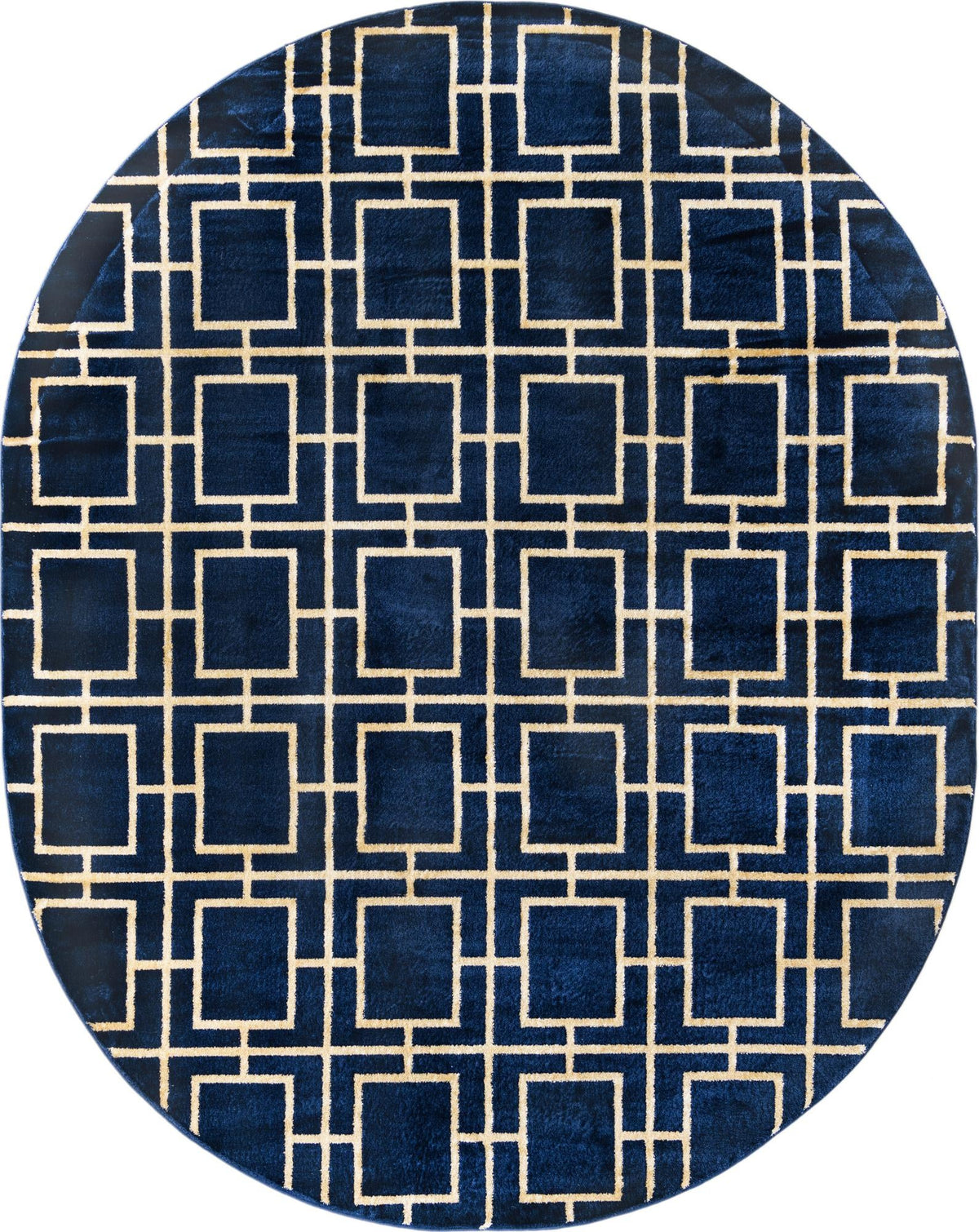 Hollywood Luxe Collection Area Rug -  Beverly Oval Navy Blue and Gold  lifestyle 53