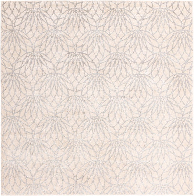 Hollywood Luxe Collection Area Rug -  Rodeo Square White Silver  lifestyle 48