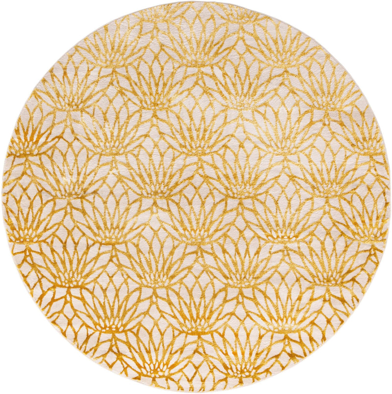 Hollywood Luxe Collection Area Rug -  Rodeo Round White Gold  lifestyle 52