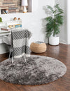 Majestic Manor Collection Area Rug - Versailles (Slate) Round Slate  lifestyle 24