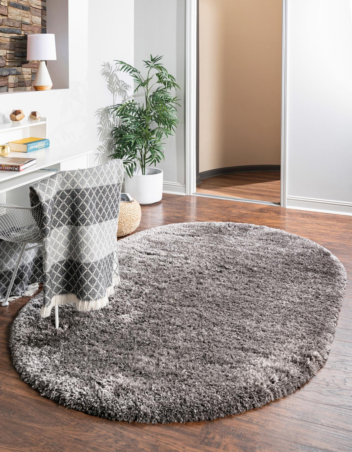 Majestic Manor Collection Area Rug - Versailles (Slate) Oval Slate  lifestyle 22