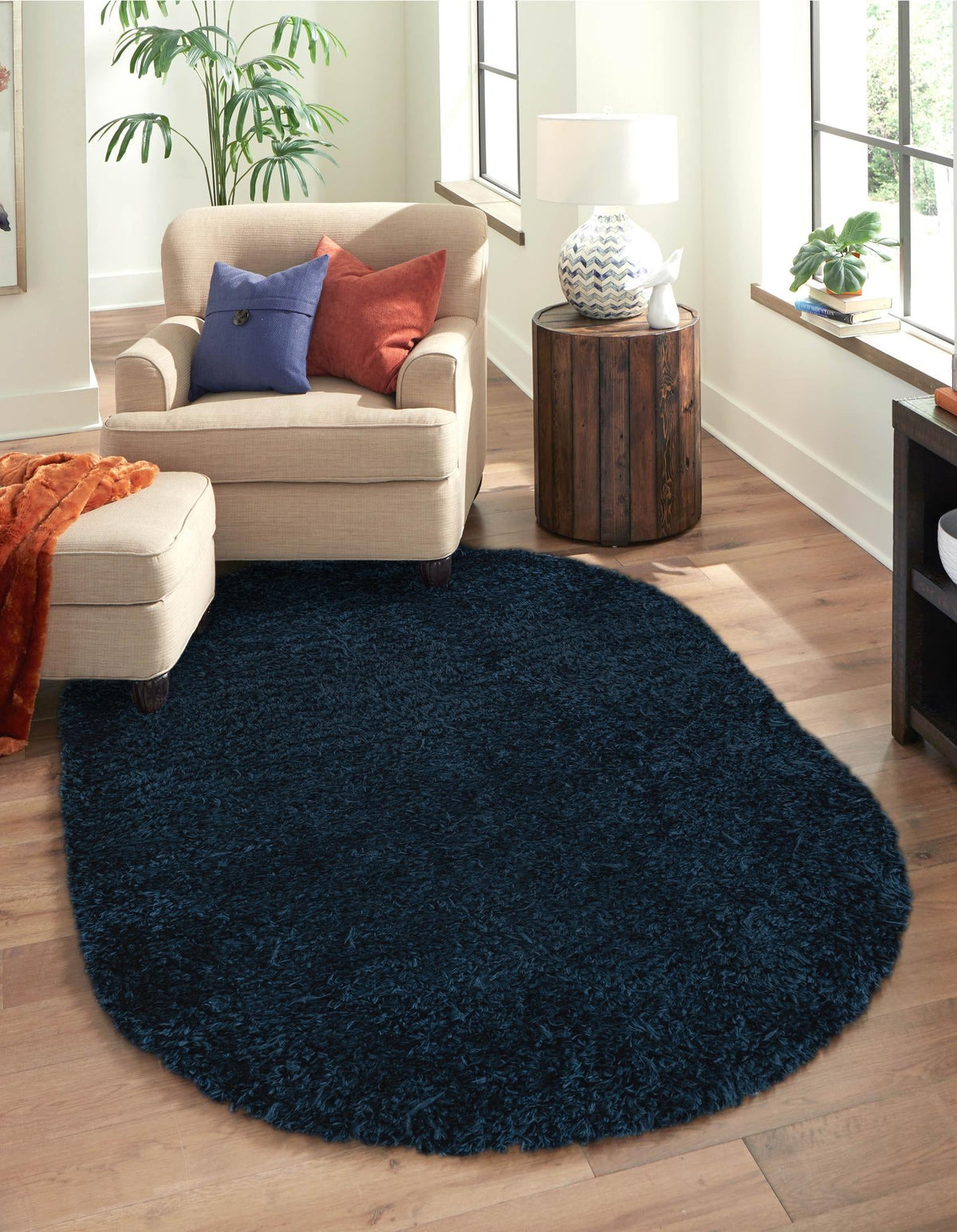 Majestic Manor Collection Area Rug - Versailles (Aegean Blue) Oval Aegean Blue  lifestyle 29
