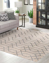 Hollywood Luxe Collection Area Rug - Sunset (White Silver) Square White Silver  lifestyle 30