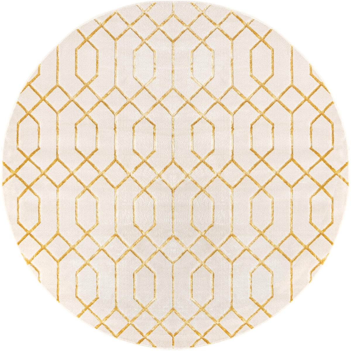 Hollywood Luxe Collection Area Rug - Sunset (White Gold) Round White Gold  lifestyle 17