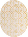 Hollywood Luxe Collection Area Rug - Sunset (White Gold) Oval White Gold  lifestyle 19